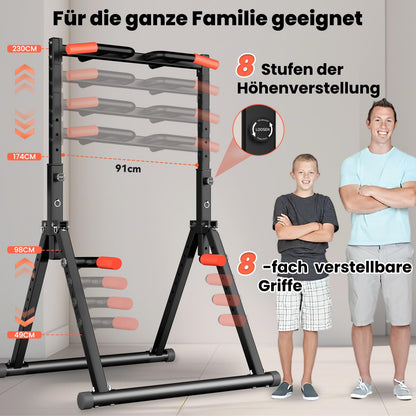 WATBKHE Power Tower Dip Station Faltbar Klimmzugstange - Schwarz