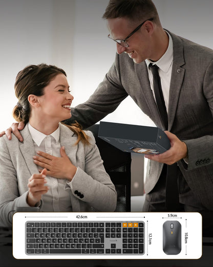 ProtoArc KM100-A Tastatur Maus Set - Beleuchtet QWERTZ Mac Schwarz