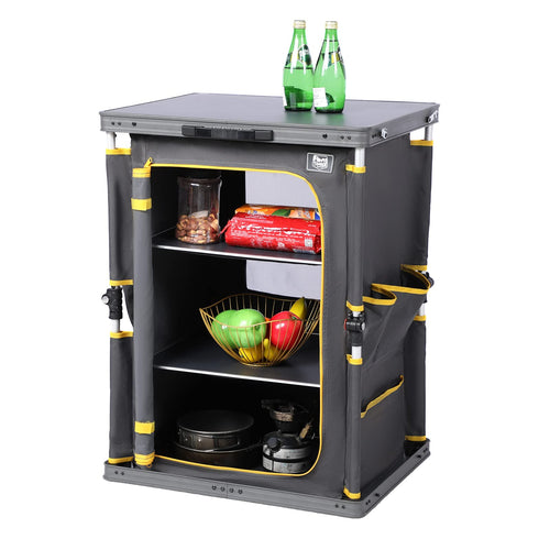 TIMBER RIDGE Campingschrank faltbar, Campingküche mit Tragetasche, Aluminiumgestell mit Netzeinsatz