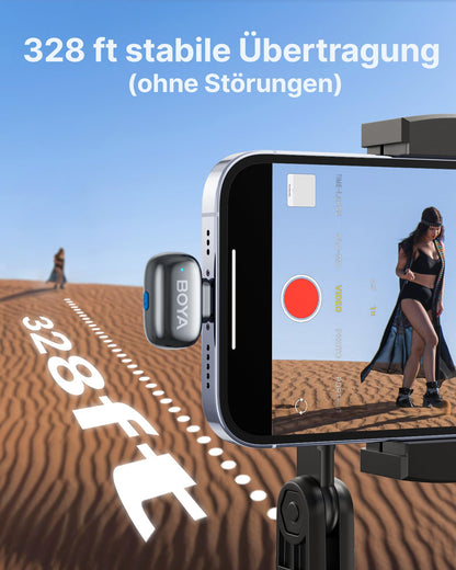BOYA mini 2 Kabelloses Lavalier-Mikrofon für iPhone und Android