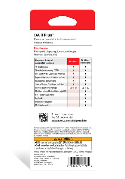 Texas Instruments BA II Plus Finanzrechner schwarz