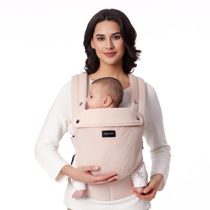 Momcozy Babytrage Air Mesh, ergonomisch mit X-Rücken, rosa