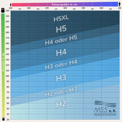 MSS e.K. Medic 7-Zonen Taschenfederkernmatratze 90x200 cm H5