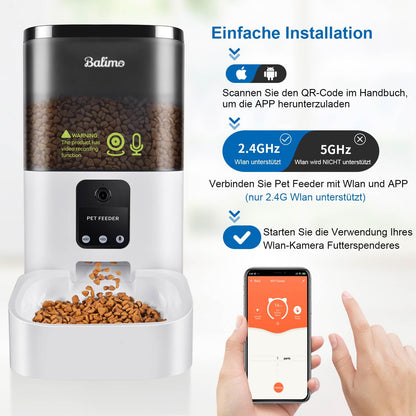 Balimo Futterautomat Katze – WLAN, HD Video & App Steuerung 4L