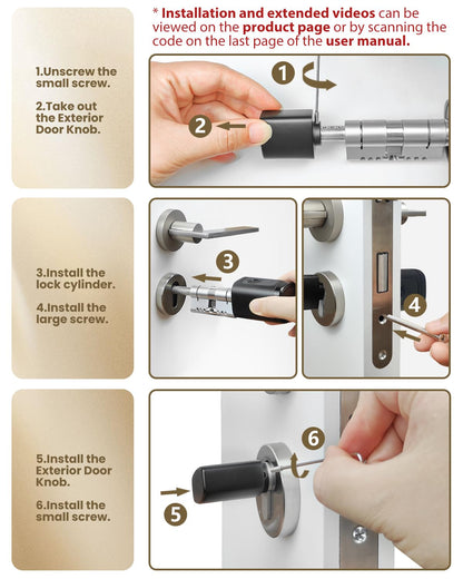 Smart Lock Fingerabdruck Haustürschloss – 60-90mm verstellbar