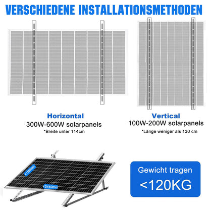 Rhein Beleuchtung Solarmodul Halterung 114 cm, 0-90° verstellbar