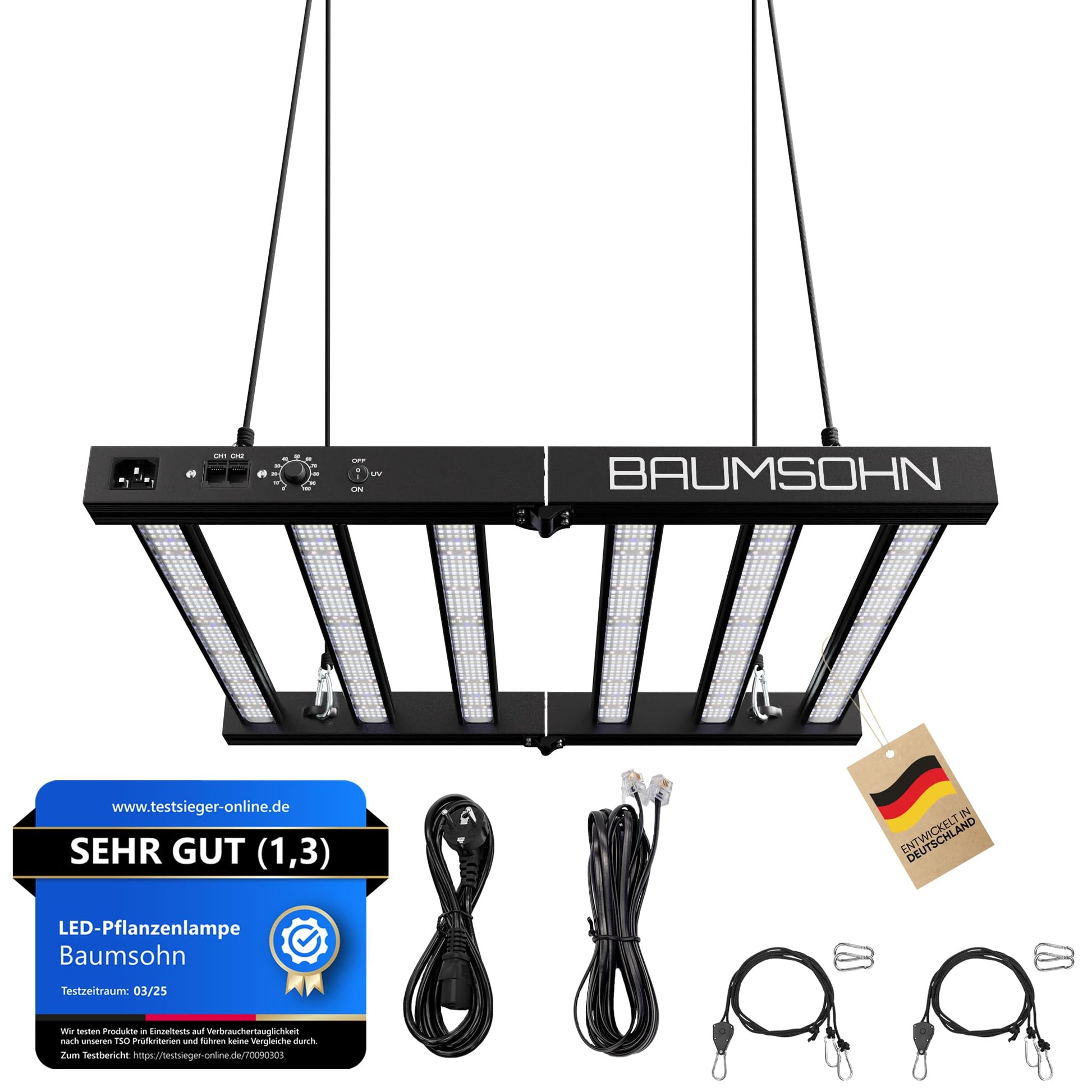 Baumsohn ProLine GL2000W Vollspektrum LED Grow Light. Rechteckiges LED-Panel zur Förderung des Pflanzenwachstums mit Vollspektrumlicht.