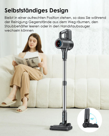 VersLife S7 Pro Akku-Stabstaubsauger kabellos, 500 W, LED-Display