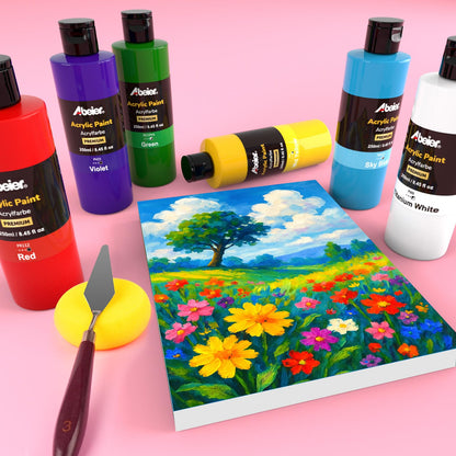 ABEIER Acrylfarben Set, 20 Farben à 250 ml, matt, ungiftig