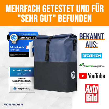 Forrider 3in1 Gepäckträgertasche 27L - Rucksack Umhängetasche