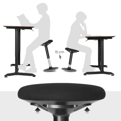 SONGMICS Bürohocker OSC04BK – Höhenverstellbar, Schwarz