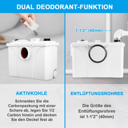 Herrselsam 700W Fäkalien Hebeanlage 4/1 - Schmutzwasserpumpe