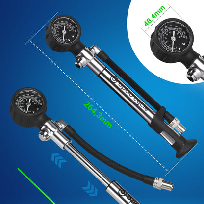 Optio Cycle Dämpferpumpe 600 PSI – Federgabelpumpe mit Manometer