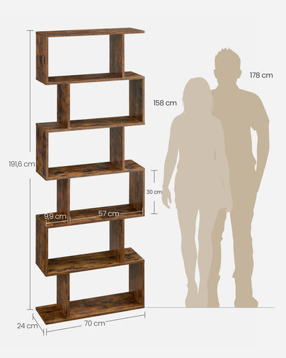 VASAGLE LBC61BX Bücherregal Standregal - vintagebraun
