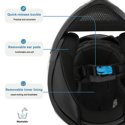 Westt Torque Klapphelm ECE 22.06 Motorradhelm mit Sonnenblende