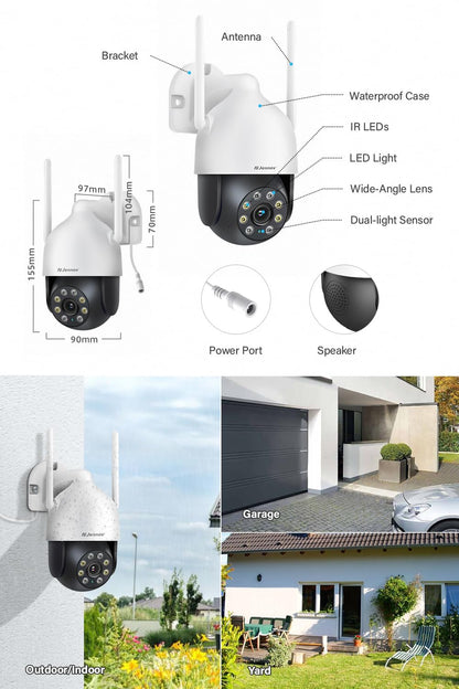 Jennov 5MP PTZ WLAN Aussen Überwachungskamera Set - 4 Kameras