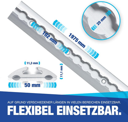 NTG Airlineschiene halbrund Aluminium eloxiert 2 Stück je 2 m