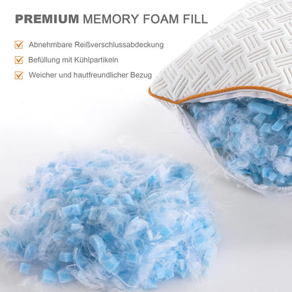 Twirest Kopfkissen 80x80 cm, Memory Foam, höhenverstellbar, 2er Set