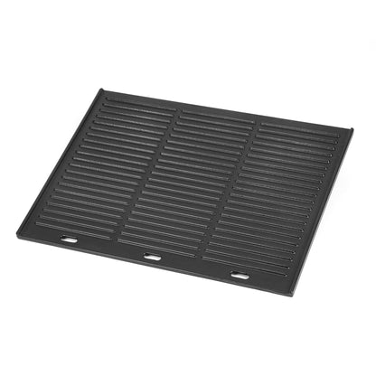 Onlyfire Grillplatte Gusseisen emailliert, Wendeplatte 48,5 x 40 cm, rechteckig, mit glatter und geriffelter Grillseite