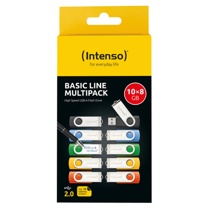 Intenso Basic Line USB-Sticks 8 GB USB 2.0 10er-Pack farbig sortiert