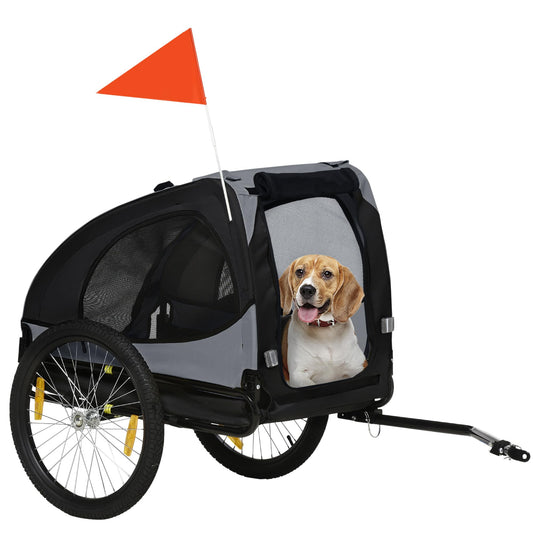 PawHut Hunde Fahrradanhänger klappbar – Schwarz