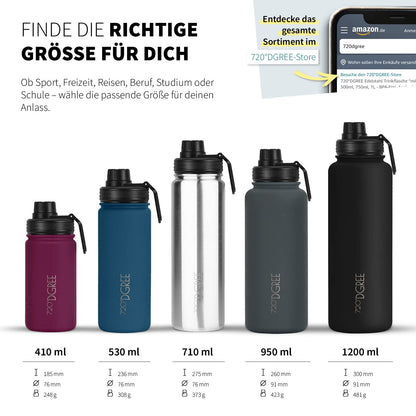 720°DGREE noLimit Edelstahl Trinkflasche 1200 ml, auslaufsicher
