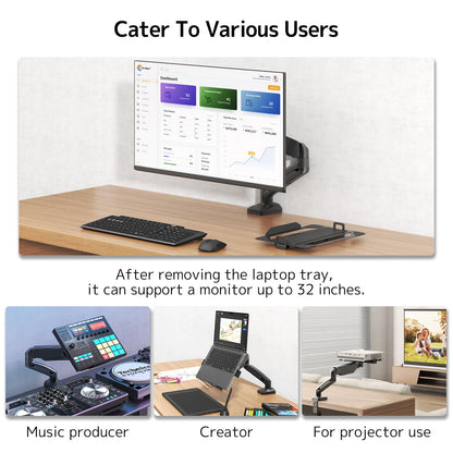 STANDOPIA 2-in-1 Laptop-Halterung & Monitorarm mit VESA 75/100