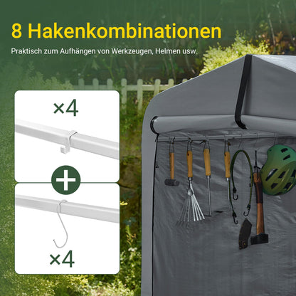 SoBuy Fahrradgarage KLS11-L-DG wetterfest für 2-4 Fahrräder grau