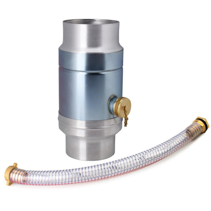 IGarden Regenwassersammler DN100 – Stahl/Alu doppelwandig, mit Schlauch