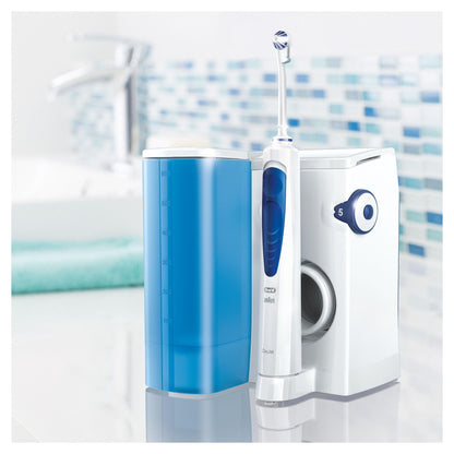 Oral-B OxyJet Munddusche - Luftblasen Technologie, Weiss/Blau