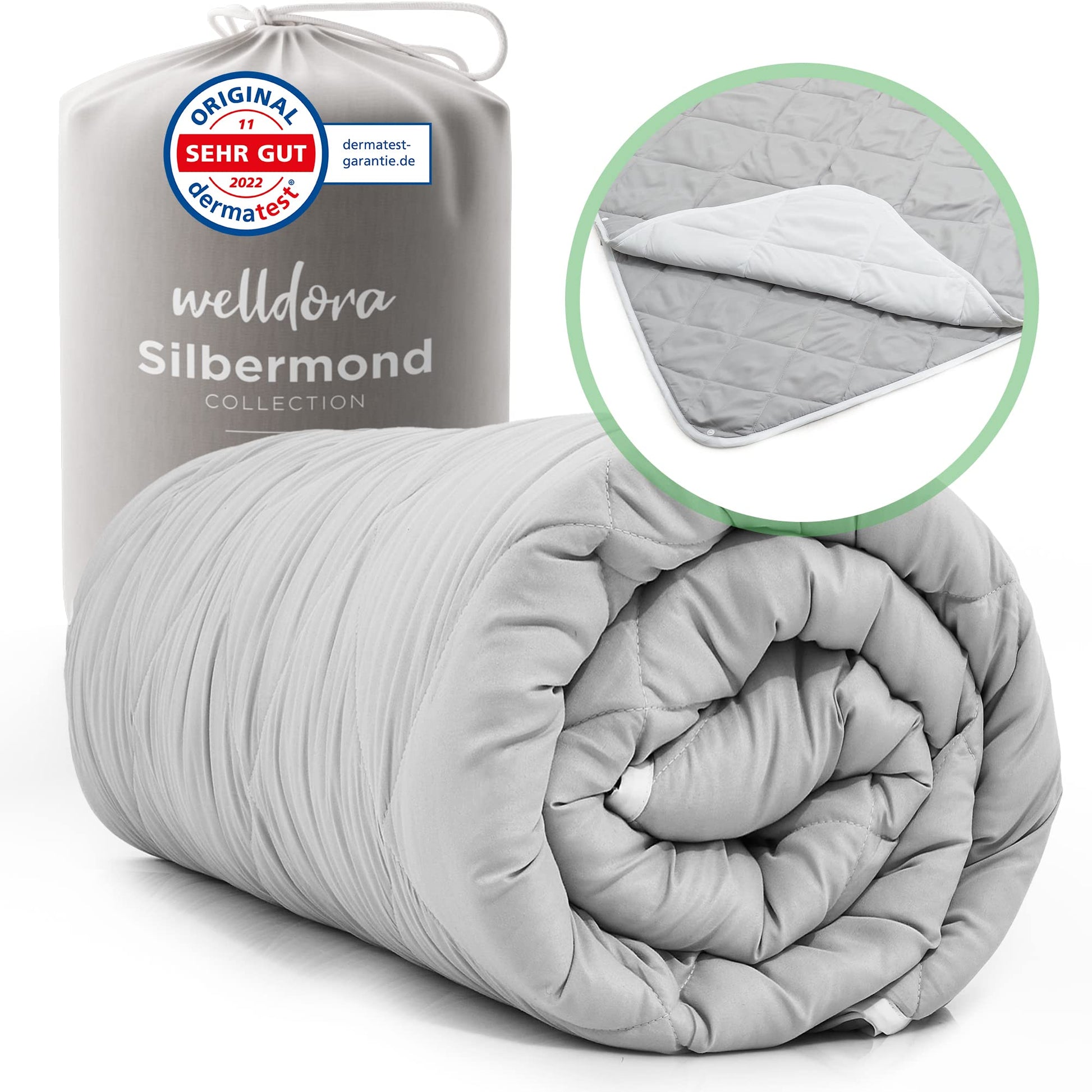 Welldora OPTICLIMA 4 Jahreszeiten Allergiker Duvet - 135x200. Rechteckiges, weißes Duvet für ganzjährigen Schlafkomfort bei Allergien.