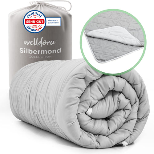 Welldora OPTICLIMA 4 Jahreszeiten Allergiker Duvet - 135x200. Rechteckiges, weißes Duvet für ganzjährigen Schlafkomfort bei Allergien.