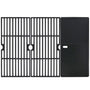 Uniflasy Grillrost mit Grillplatte Gusseisen 43 x 63 cm für Gasgrill – rechteckige Grillfläche aus massivem Gusseisen