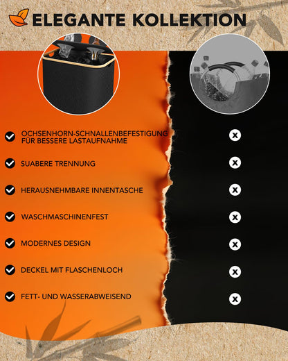 SOUTHGATE Pfandflaschen Sammelbehälter 2 Fächer 170L Schwarz Faltbar