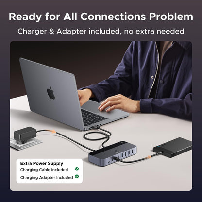 UGREEN USB 3.0 Switch 2 In 7 Out für 2 PCs mit Fernbedienung