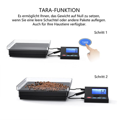 Nilpferd Paketwaage bis 50 kg mit klappbarem LCD-Wanddisplay