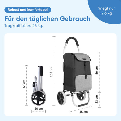 Safe Age Einkaufstrolley mit Kühlfach und Sackkarren-Funktion