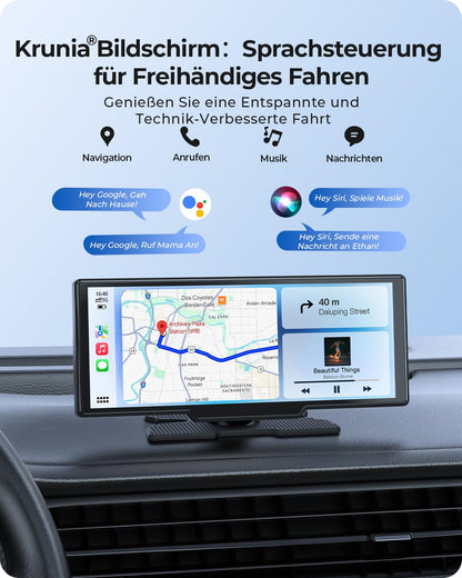 Krunia T93 kabelloses CarPlay Display 9,26 Zoll mit 4K Dual-Dashcam