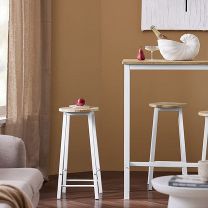 SoBuy OGT22-WN Bartisch Garnitur 5-teilig weiss-Natur
