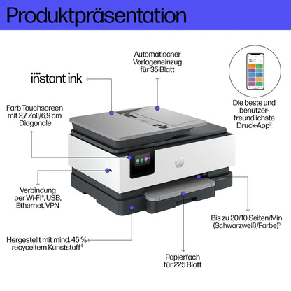 HP OfficeJet Pro 8122e Multifunktionsdrucker - Basalt
