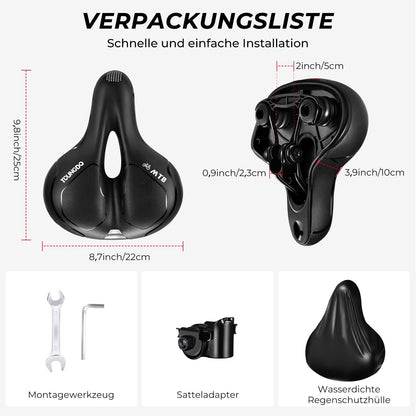 YOUNGDO Gel-Fahrradsattel, ergonomisch, mit wasserdichter Abdeckung