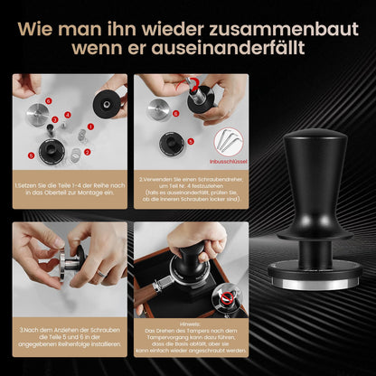 MHW-3BOMBER Espresso Tamper 54 mm, CD Serie mit 2-Feder-Auto-Rebound