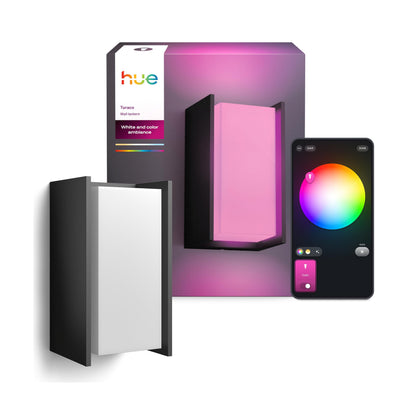 Philips Hue Turaco LED-Aussen-Wandleuchte anthrazit, dimmbar – schlankes Gehäuse aus Aluminium