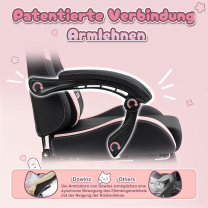 Dowinx Gaming Stuhl Süsse Katze Edition - Ergonomisch Schwarz