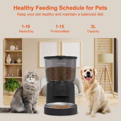 Balimo Futterautomat Katze 3L, WiFi Futterspender mit App-Steuerung