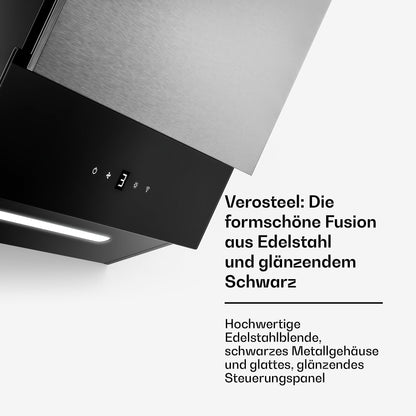 Klarstein Verosteel Kopffreihaube 45 cm - Edelstahl & Glas