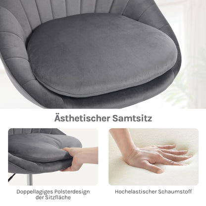 WOLTU BS167dgr Homeoffice Stuhl 150kg - Samt Dunkelgrau