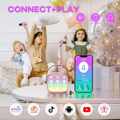 YLL Mini Kinder Karaoke Maschine K1-L mit 2 Mikrofonen, Lila