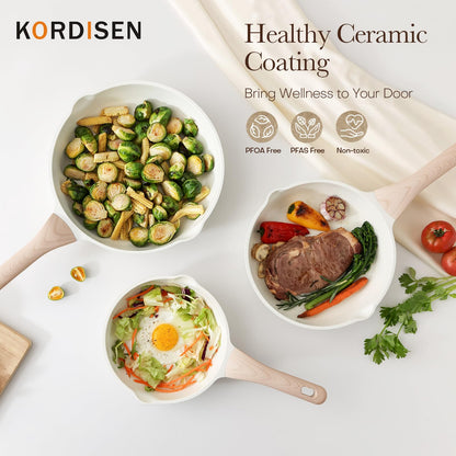 Kordisen Antihaft Keramikpfannen Set Induktion 3-teilig 20/24/28 cm