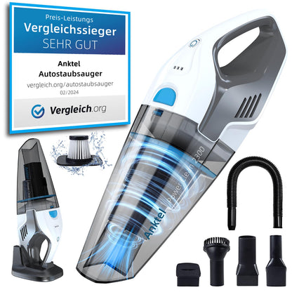Anktel PowerClean2300 Akku-Handstaubsauger Nass & Trocken mit Ladestation und Aufsätzen